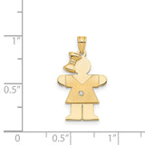 A Diamond Kid Charm Pendant in Real 14k Yellow Gold