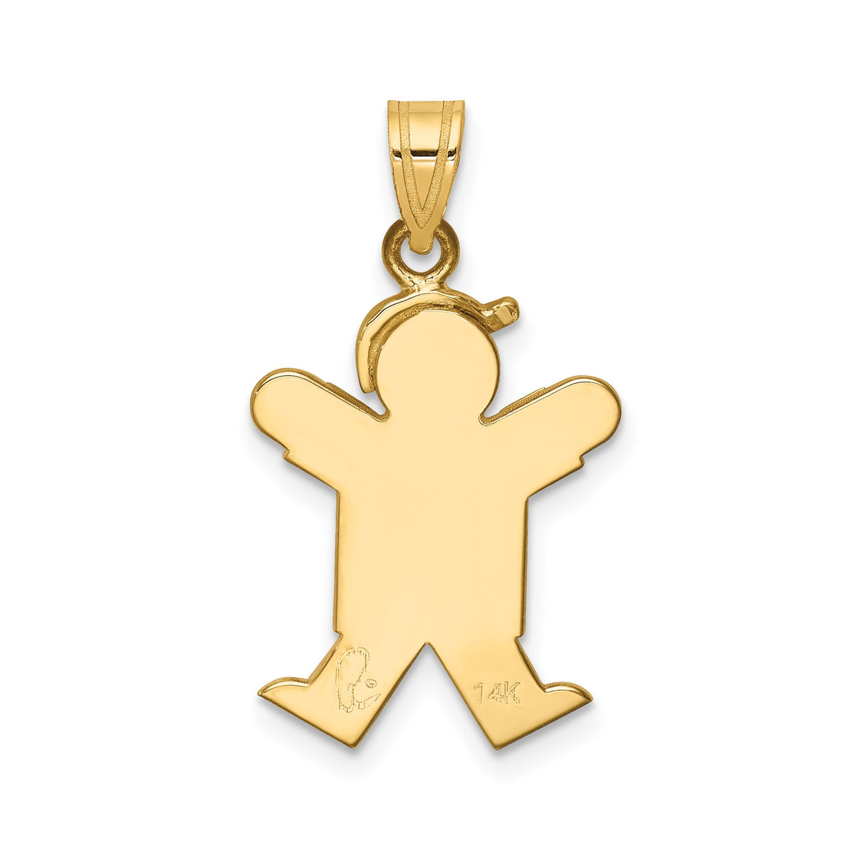 14k Yellow Gold Boy Charm Pendant with Hat, Motherhood and Family Symbol for Women