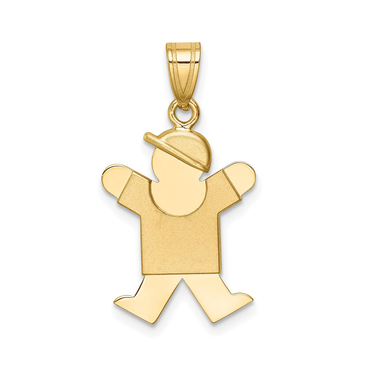 14k Yellow Gold Boy Charm Pendant with Hat, Motherhood and Family Symbol for Women