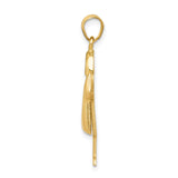 14k Yellow Gold Boy Pendant with Baseball Cap and Raised Arms, Minimalist Family Charm
