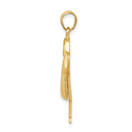 14k Yellow Gold Boy Pendant with Baseball Cap and Raised Arms, Minimalist Family Charm