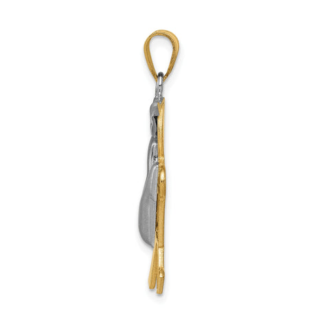 14k Two-Tone Gold Boy Pendant with Cap and T-Shirt, Engravable Charm for Moms