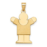 14k Yellow Gold Silhouette Pendant with Raised Arms, Satin Finish Minimalist Charm for Women