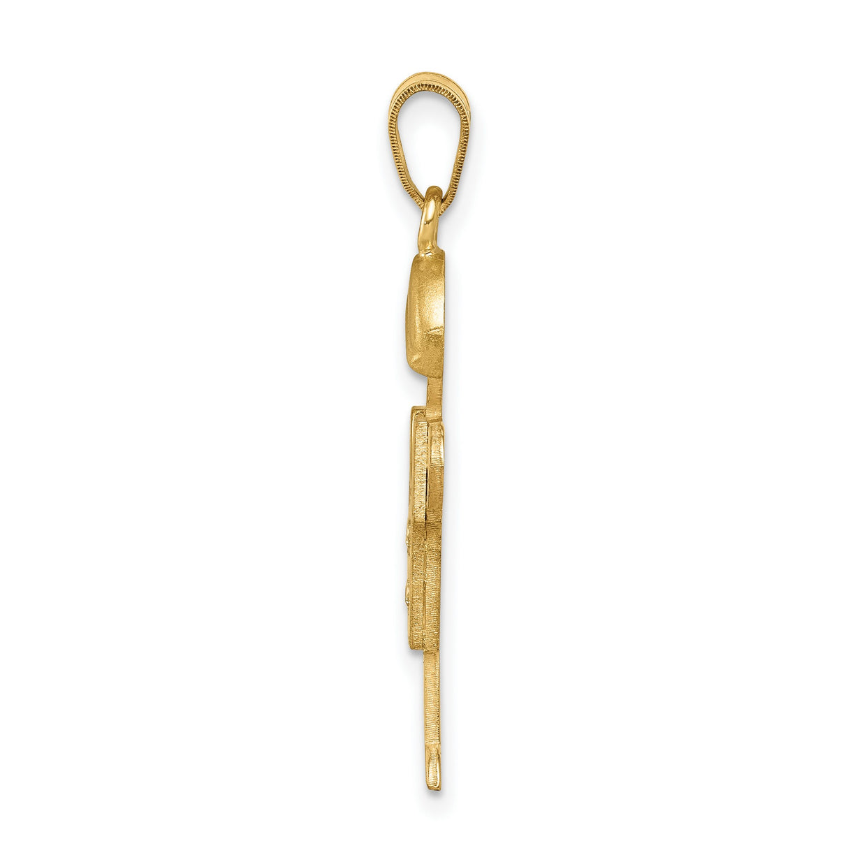 AA Diamond Kid Charm Pendant in Real 14k Yellow Gold