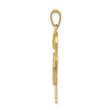 AA Diamond Kid Charm Pendant in Real 14k Yellow Gold