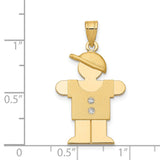 A Diamond Kid Charm Pendant in Real 14k Yellow Gold