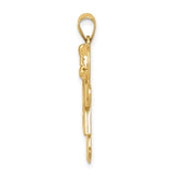 AA Diamond Kid Charm Pendant in Real 14k Yellow Gold
