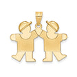 14k Yellow Gold Pendant with Stylized High Five Design, Family Unity and Friendship Theme