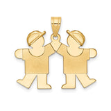 14k Yellow Gold Pendant with Stylized High Five Design, Family Unity and Friendship Theme