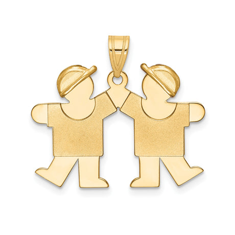14k Yellow Gold Pendant with Stylized High Five Design, Family Unity and Friendship Theme
