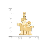 14k Yellow Gold Family Silhouette Pendant, Minimalist Mother Charm with Hats