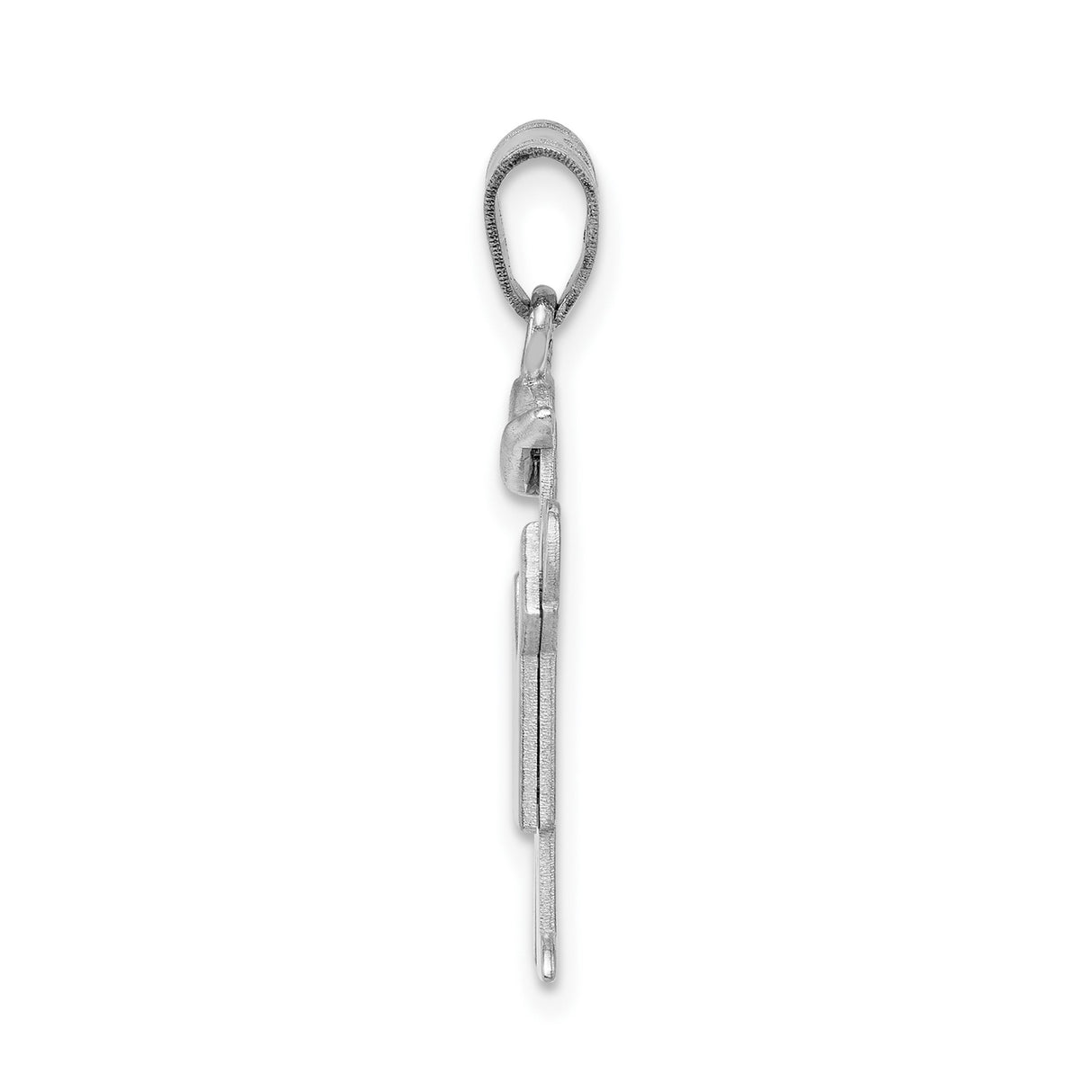14k White Gold Boy Shaped Pendant Charm, Minimalist Son Design, Symbolic Family Jewelry for Mothers