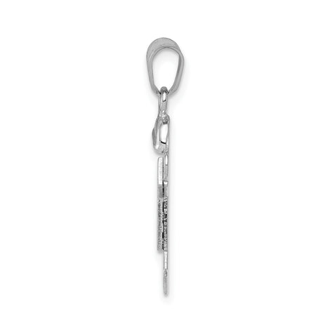 14k White Gold Boy Charm Pendant with Hat, Stylized Figure, Modern Motherhood Symbol