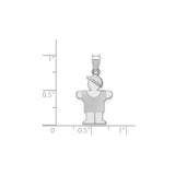 14k White Gold Boy Shaped Pendant Charm with Cap, Symbolic Jewelry for Moms or Bracelets