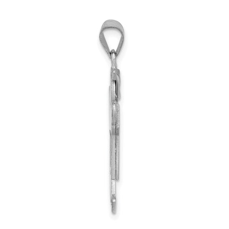 14k White Gold Boy Pendant with Stylized Cap, Engravable Minimalist Charm for Mothers