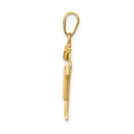 14k Yellow Gold Boy Pendant with Cap, Minimalist Family Charm for Women