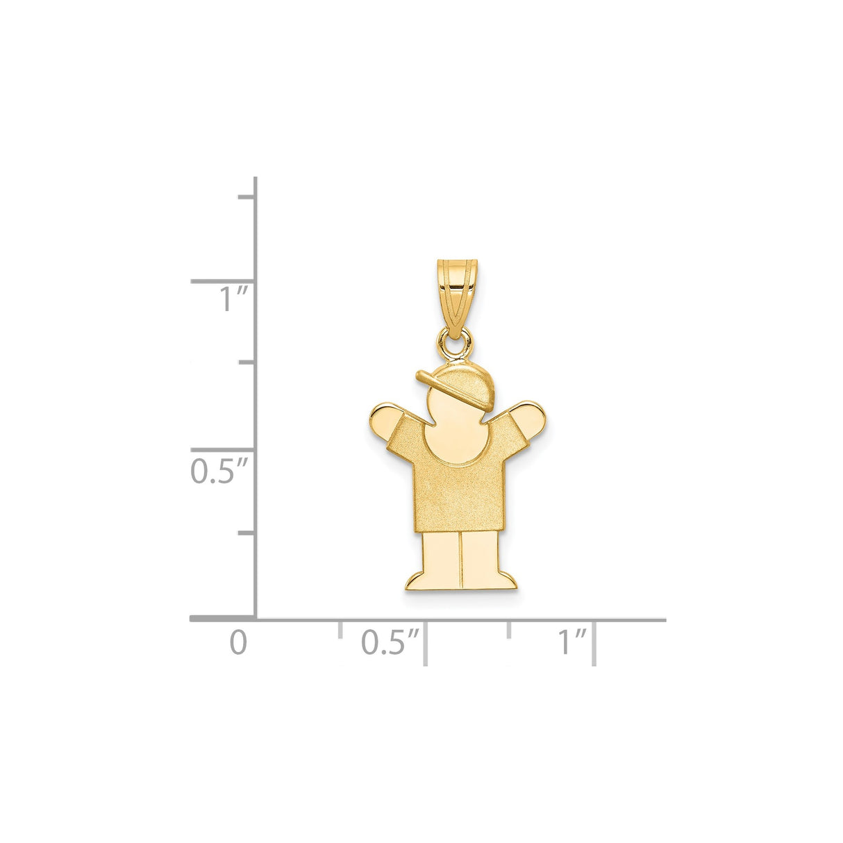 14k Yellow Gold Pendant, Stylized Boy Wearing Cap Design, Family or Motherhood Charm