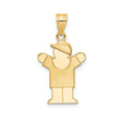 14k Yellow Gold Pendant, Stylized Boy Wearing Cap Design, Family or Motherhood Charm