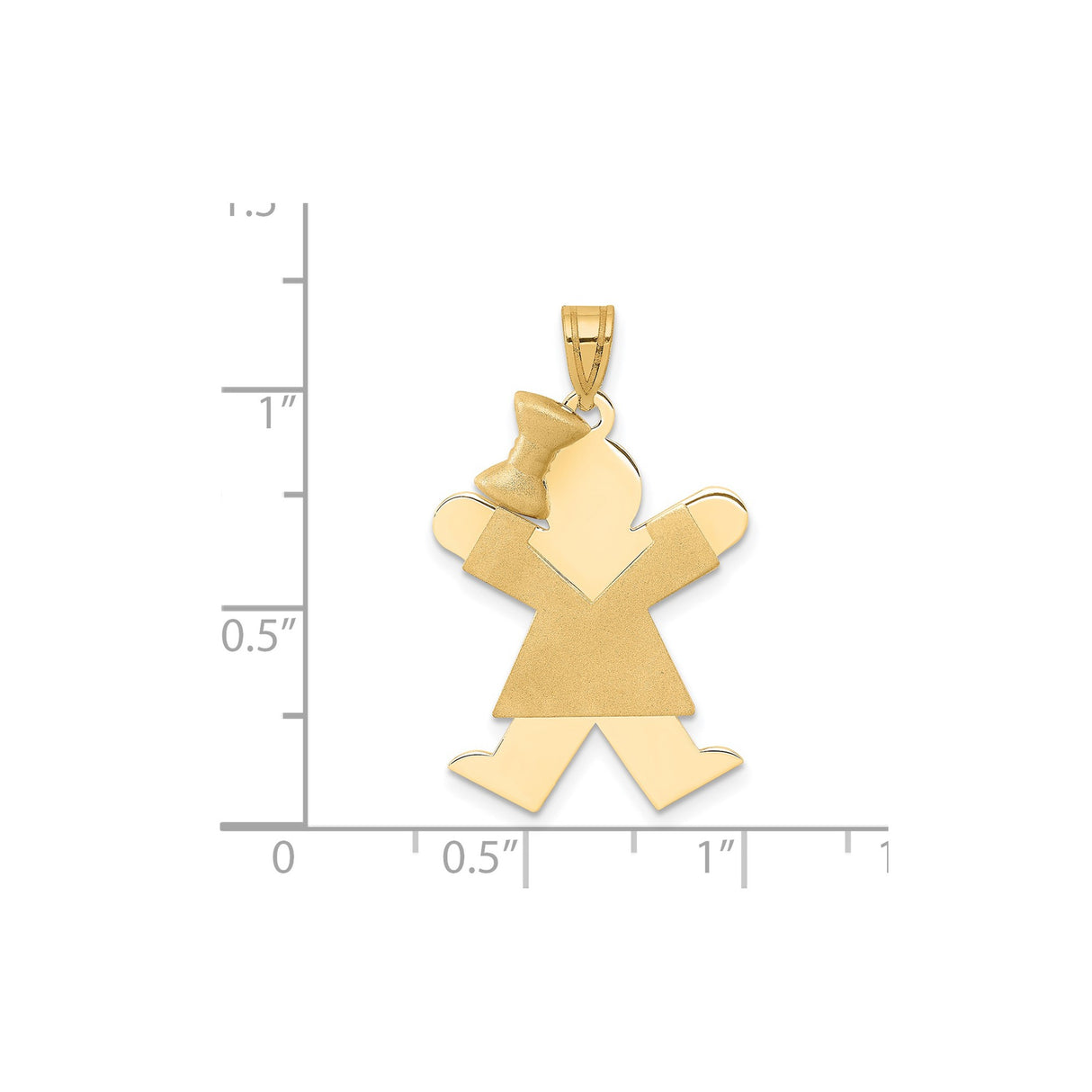 14k Yellow Gold Girl Pendant with Teddy Bear, Sentimental Family Charm for Women