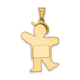 14k Yellow Gold Boy Pendant with Baseball Cap and T-Shirt, Minimalist Son Charm for Moms