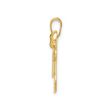 14k Yellow Gold Pendant Featuring Boy and Girl Holding Hands, Family Charm for Women