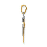 14k Two-Tone Gold Boy Pendant with Cap and Shirt, Cartoon Style Charm