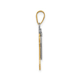 14k Two-Tone Gold Pendant, Walking Boy Figurine Wearing Cap and T-Shirt, Family Keepsake Charm