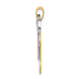 14k Two-Tone Gold Pendant, Stylized Boys High-Fiving, Symbol of Brotherhood and Friendship