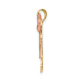14k Two-Tone Gold Pendant with Stylized Girls Holding Hands, Sentimental Family Charm