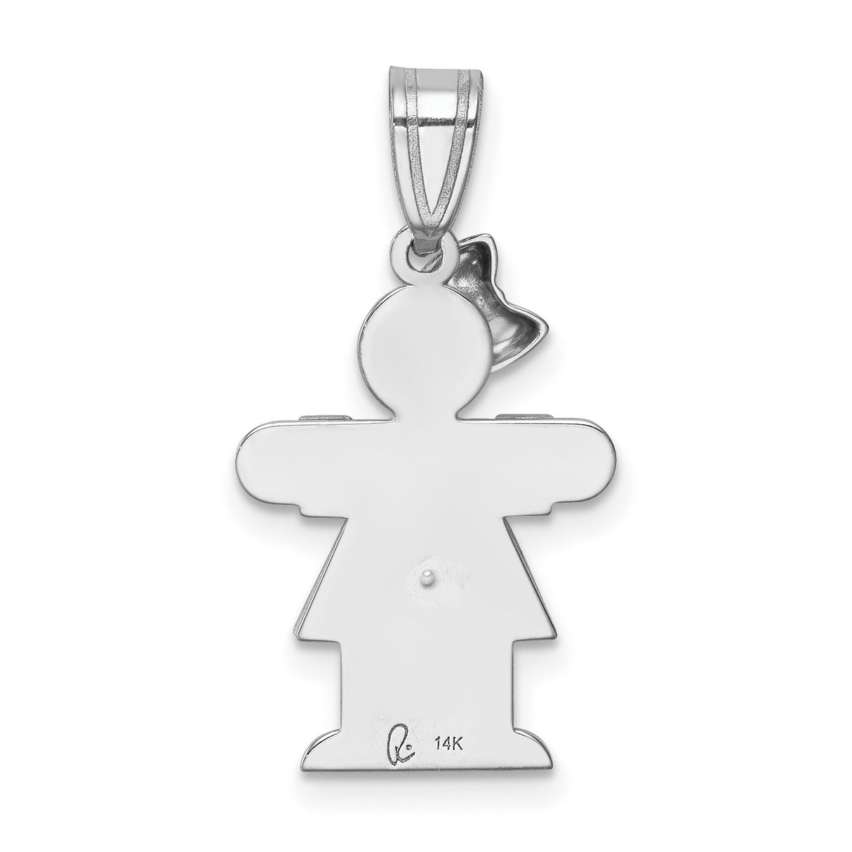 A Diamond Kid Charm Pendant in Real 14k White Gold