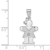 AAA Diamond Kid Charm Pendant in Real 14k White Gold