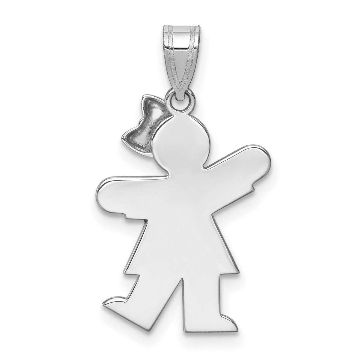 AAA Diamond Kid Charm Pendant in Real 14k White Gold
