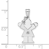 A Diamond Kid Charm Pendant in Real 14k White Gold
