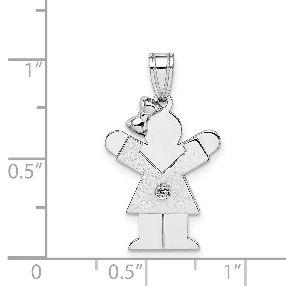 VS Diamond Kid Charm Pendant in Real 14k White Gold