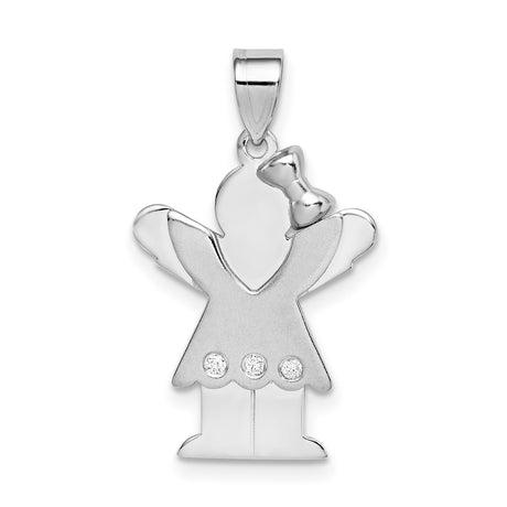 VS Diamond Kid Charm Pendant in Real 14k White Gold