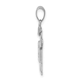 AAA Diamond Kid Charm Pendant in Real 14k White Gold