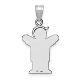 A Diamond Kid Charm Pendant in Real 14k White Gold