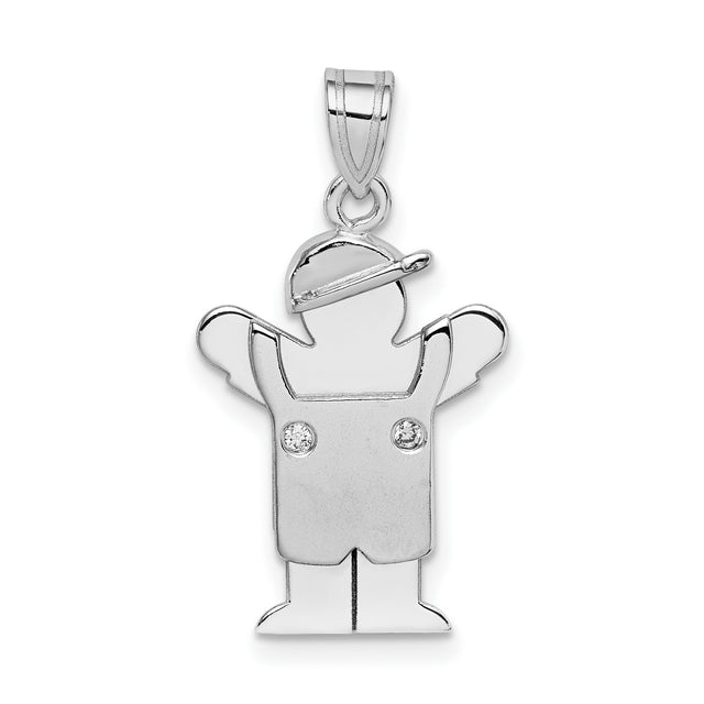 VS Diamond Kid Charm Pendant in Real 14k White Gold