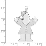 AAA Diamond Kid Charm Pendant in Real 14k White Gold