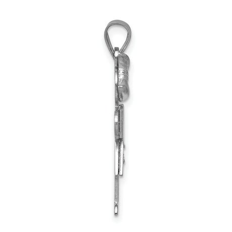 14k White Gold Girl Pendant with Diamond Accents, Sentimental Family Jewelry for Women