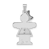 AAA Diamond Kid Charm Pendant in Real 14k White Gold