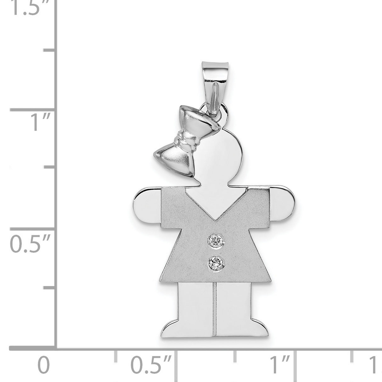 A Diamond Kid Charm Pendant in Real 14k White Gold