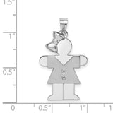 A Diamond Kid Charm Pendant in Real 14k White Gold