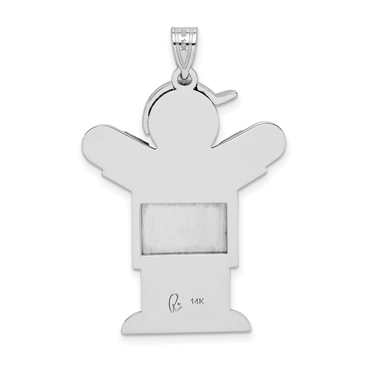 VS Diamond Kid Charm Pendant in Real 14k White Gold