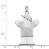 VS Diamond Kid Charm Pendant in Real 14k White Gold