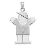 AAA Diamond Kid Charm Pendant in Real 14k White Gold