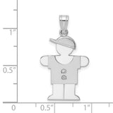 AAA Diamond Kid Charm Pendant in Real 14k White Gold