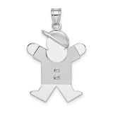 A Diamond Kid Charm Pendant in Real 14k White Gold