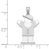 A Diamond Kid Charm Pendant in Real 14k White Gold