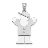 AA Diamond Kid Charm Pendant in Real 14k White Gold